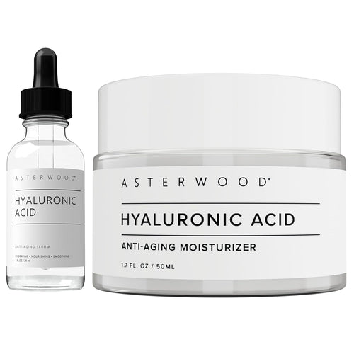 Asterwood Naturals Hyaluronic Acid Serum 1oz + Hyaluronic Acid Moisturizer