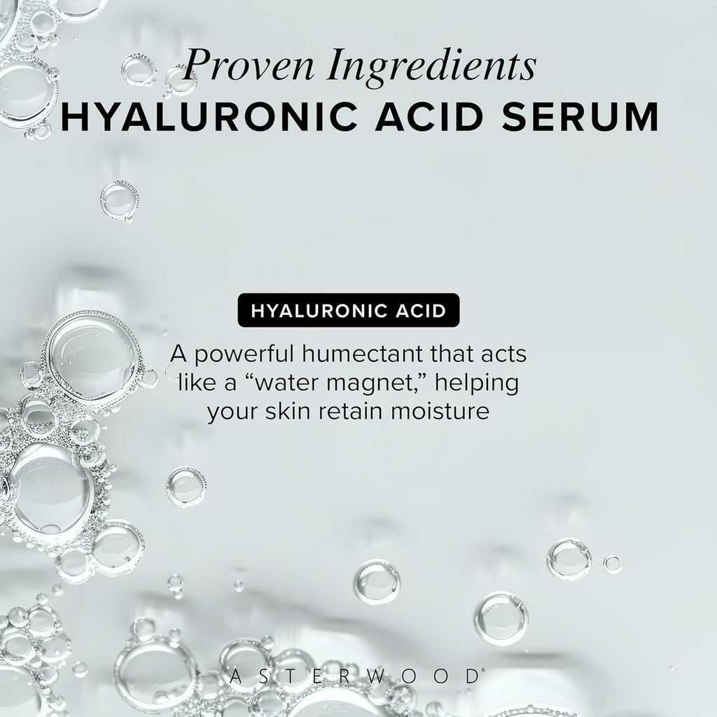 Asterwood Naturals Hyaluronic Acid Serum 1oz + Hyaluronic Acid Moisturizer